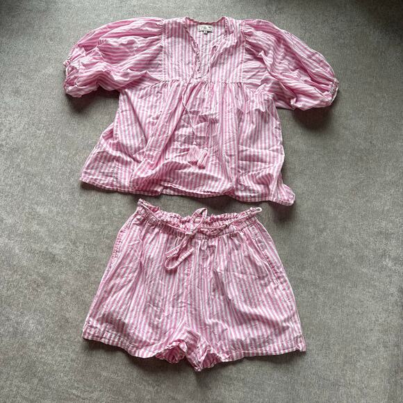 Mille Pink Stripe Cotton Set - Picture 3 of 6